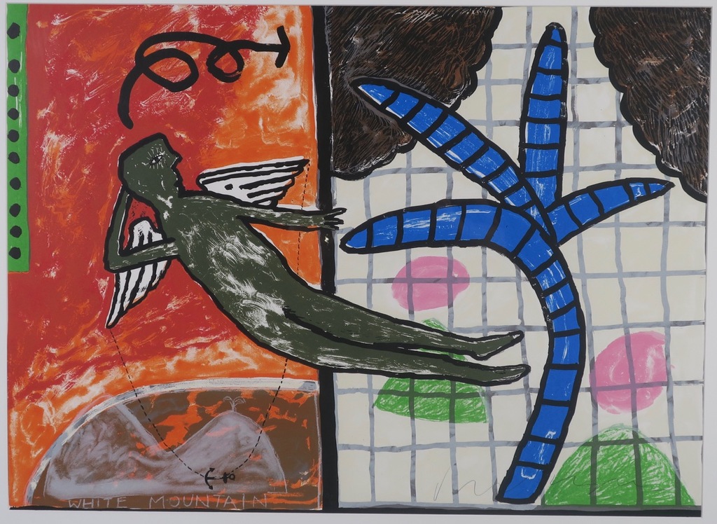 Dodog Soeseno: Zeefdruk, White mountain - Ingelijst kopen? Bied vanaf 20!