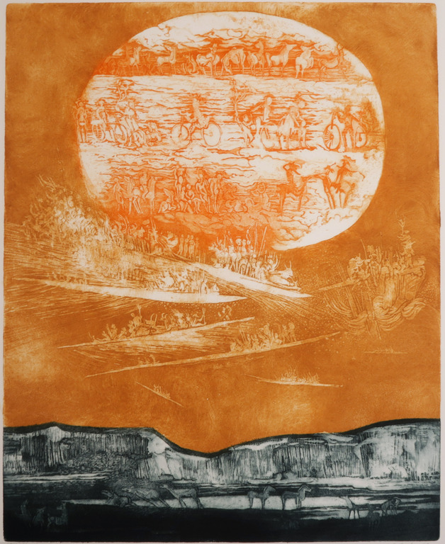 Michael Jepkes: Aquatint, Spiegel van het land kopen? Bied vanaf 40!