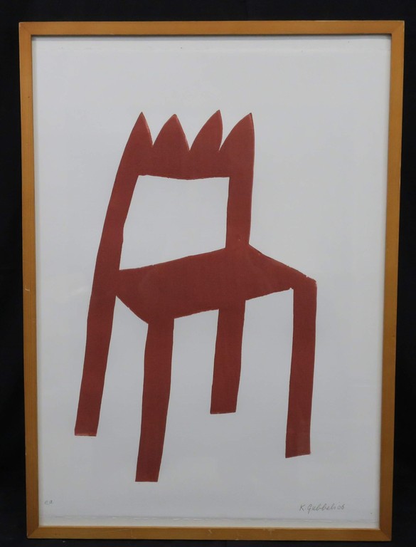 Klaas Gubbels: Zeefdruk, Kroonstoel - Ingelijst kopen? Bied vanaf 250!