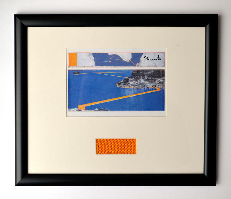 Christo- The Floating Piers- collage handgesigneerd, ingelijst FREE ship verkocht voor € 99!