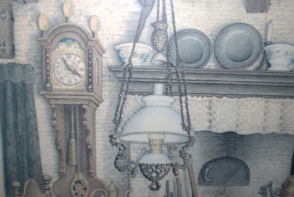 Boereninterieur - handgesigneerde litho/druk - ingelijst kopen? Bied vanaf 50!