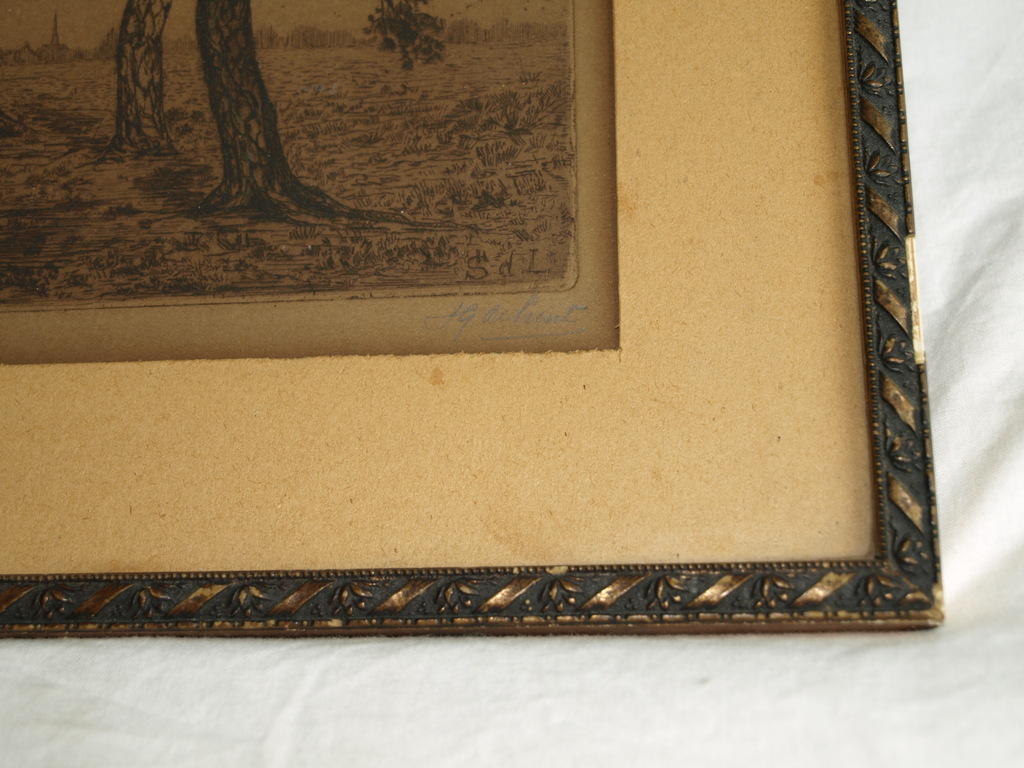 SUZE DE LINT (1878-1953) – Ets- Bomen  –Gesigneerd & ingelijst–ca 1920 kopen? Bied vanaf 45!