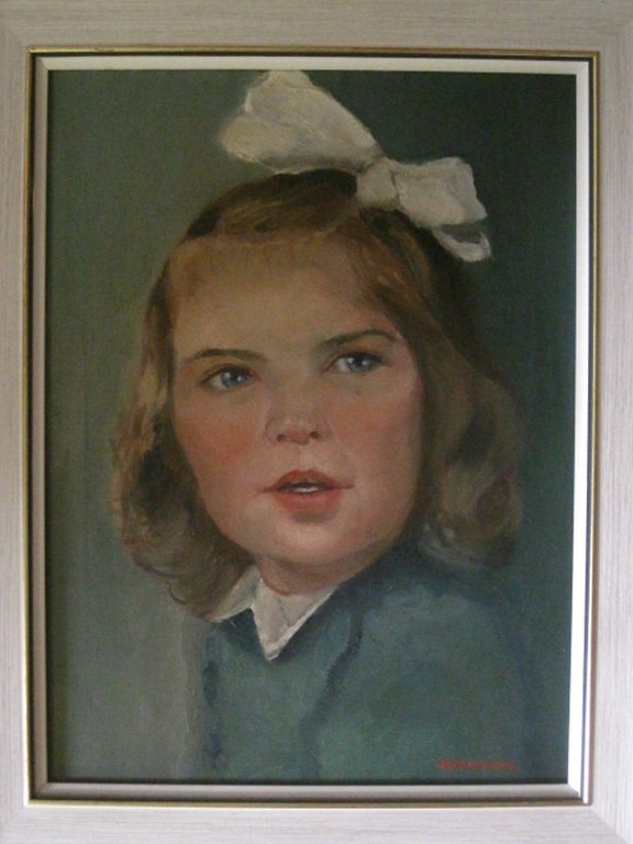 Vroeg 20e eeuws olieverf portret van meisje met strik gesigneerd rechtsonder kopen? Bied vanaf 1!