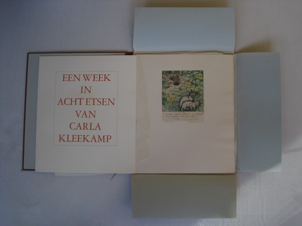 Bijzondere  uitgave "Een week in 8 Etsen" van Carla Kleekamp (1937) gesigneerd  kopen? Bied vanaf 1!