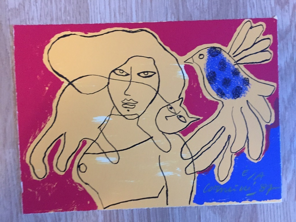 Corneille, originele E/A zeefdruk/Litho  1987 CoBrA  kopen? Bied vanaf 20!