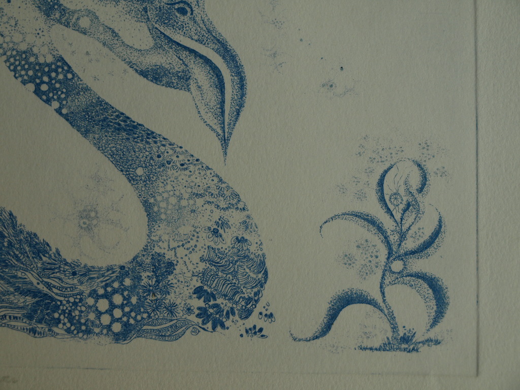 Kees de Ruijter : Ets , Blauwe vogel – gesigneerd - ca 1980 kopen? Bied vanaf 10!