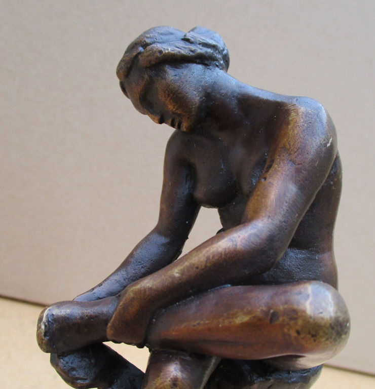 Aime Jules Dalou - Bronzen replicabeeldje van "Baigneuse avant le bain" kopen? Bied vanaf 15!