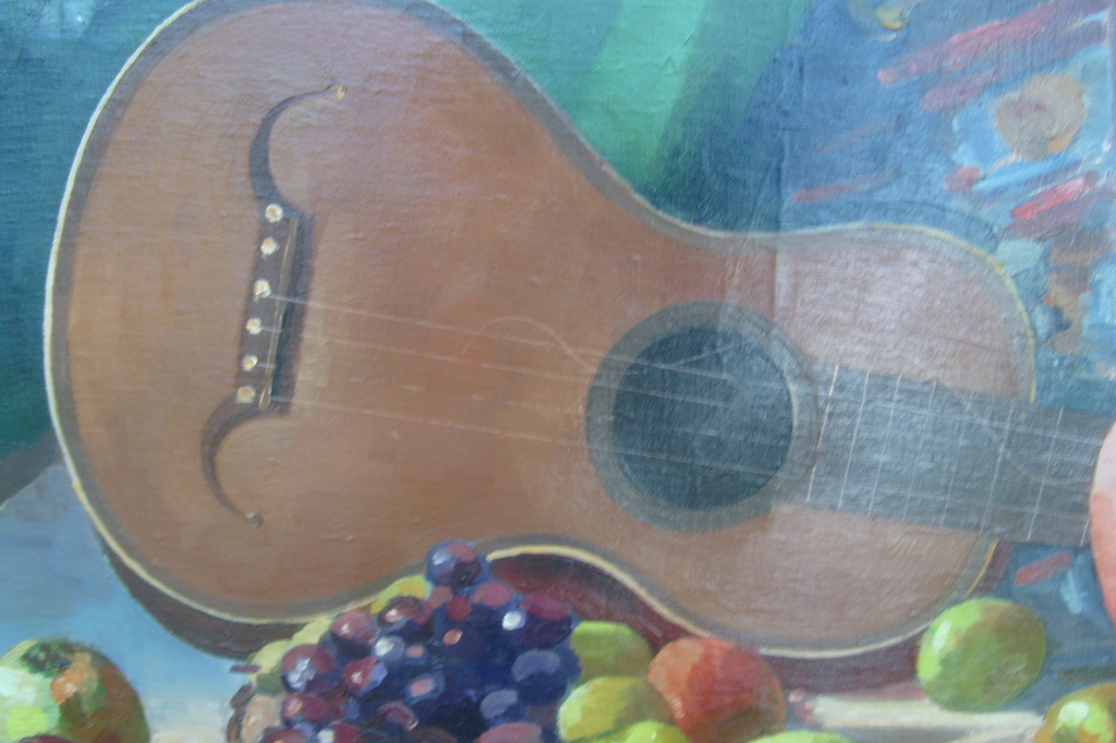 Johan ( Jo) Jacob Voskuil,stilleven met gitaar, olieverf op linnen kopen? Bied vanaf 75!