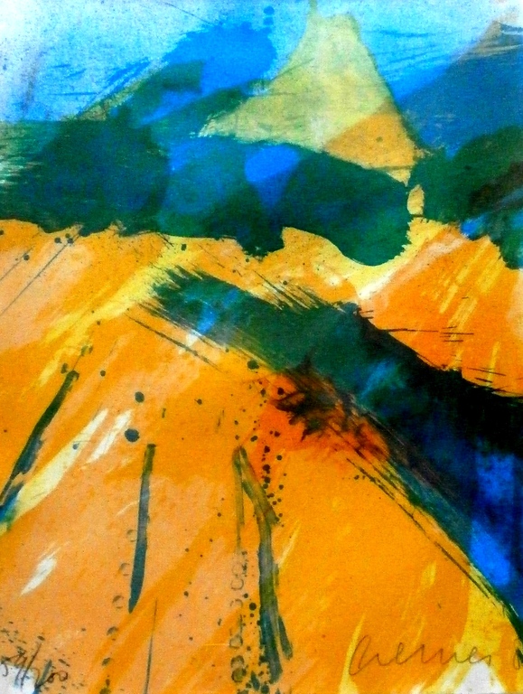 Jan Cremer - ingelijste zeefdruk: Karpaten - 1989 kopen? Bied vanaf 225!