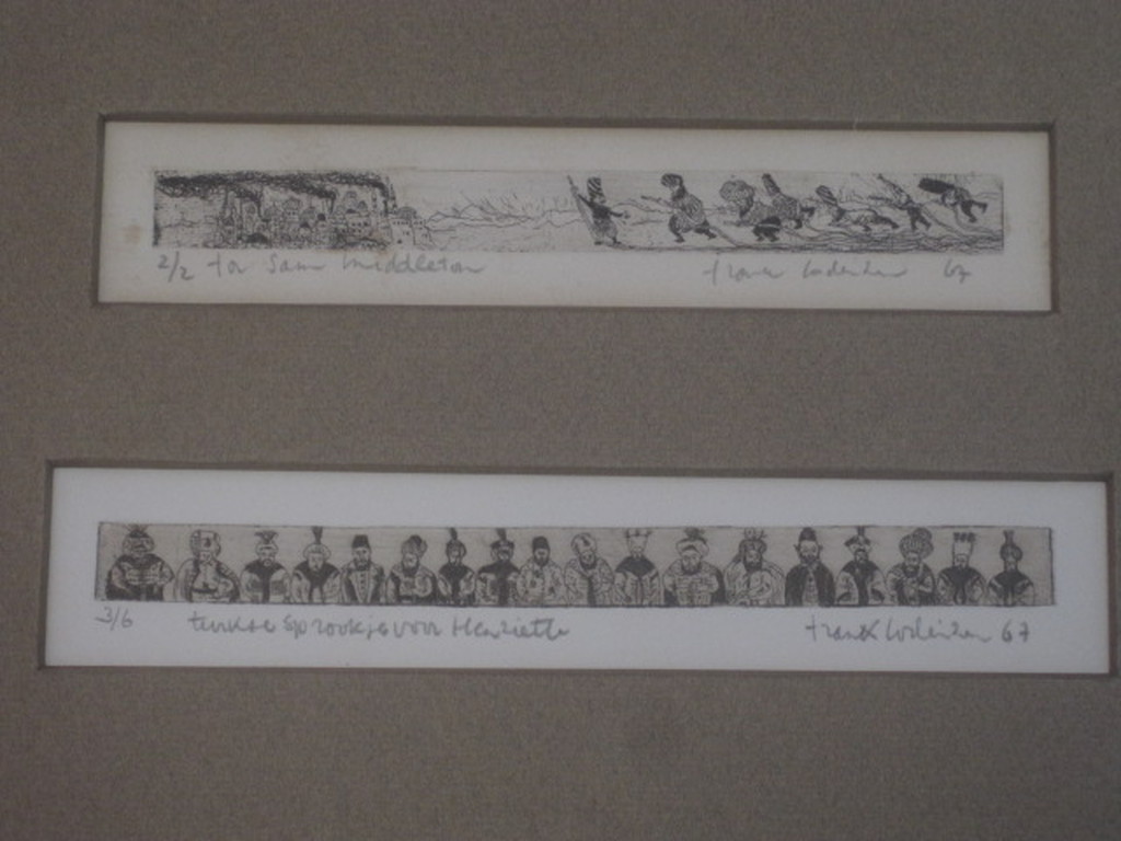 Frank Lodeizen 2 zeldzame etsen "Turkse sprookjes 1967" gesigneerd 2/2 en 3/6 kopen? Bied vanaf 1!