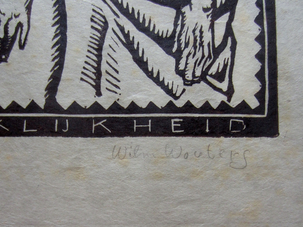 Wilm Wouters (1887-1957) - Houtsnede Vergankelijkheid kopen? Bied vanaf 30!