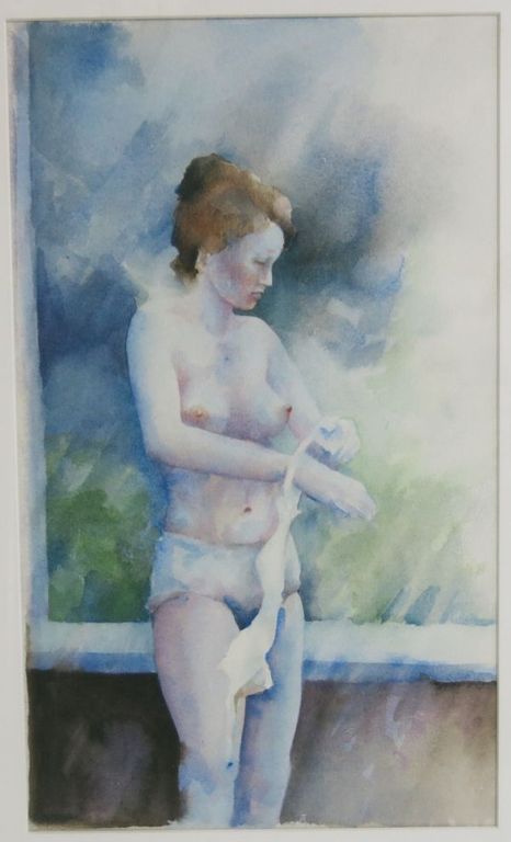 Jan de Haas, aquarel op geschept papier: Naakte vrouw - ingelijst kopen? Bied vanaf 1!