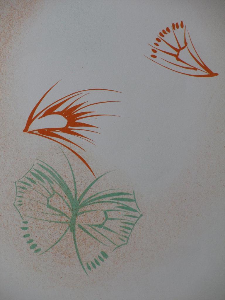 Hisako Viruly Abe, Vlinder en Bloemvormen. Kleurenlitho kopen? Bied vanaf 1!