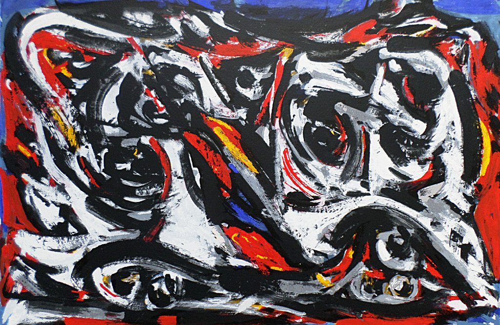 Theo Wolvecamp - Abstracte voorstelling, zeefdruk kopen? Bied vanaf 185!