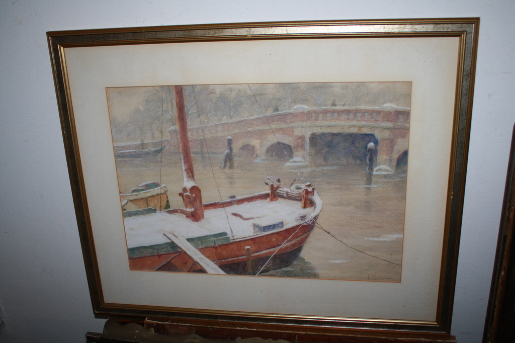 Hendrik Spetter - BOOT in WINTER AMSTERDAM AMSTELBRUG verkocht voor € 120!