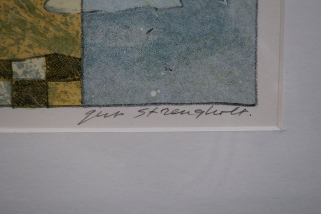 Gert Strengholt: Litho, Waterburcht - Ingelijst kopen? Bied vanaf 20!