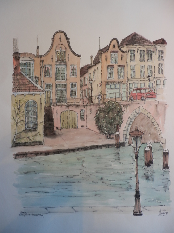 AD Van HASSEL INGEKLEURDE LITHO uit 1992  UTRECHT kopen? Bied vanaf 1!