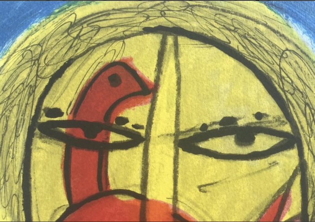 Corneille - Zeldzame litho - le rouge et le jaune  verkocht voor € 245!