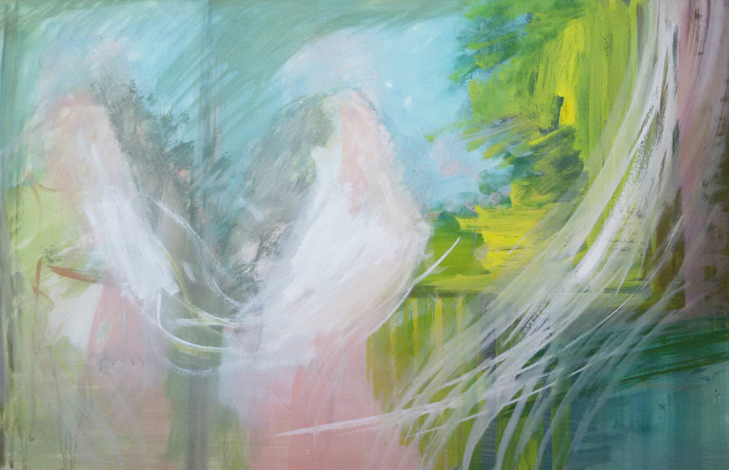 Laatste keer: Bert Bruijn - Figuratief abstract, gouache (ingelijst, groot) verkocht voor € 55!