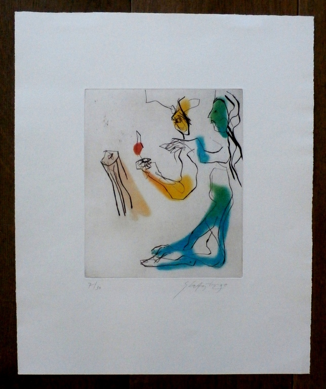 Ger Lataster - Ets/aquatint - 2 figuren I - 1990 kopen? Bied vanaf 125!