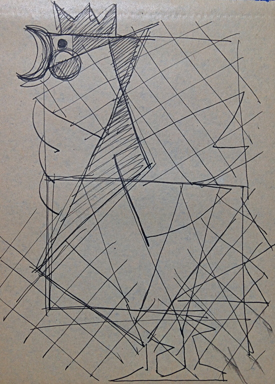 Siep van den Berg, ORIGINELE tekening uit 1956, 'Haantje' kopen? Bied vanaf 1!