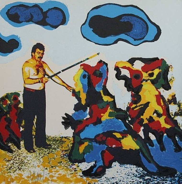 KAREL APPEL   Handgesigneerde Kleurenzeefdruk  DE TOVENAAR uit 1977 kopen? Bied vanaf 265!
