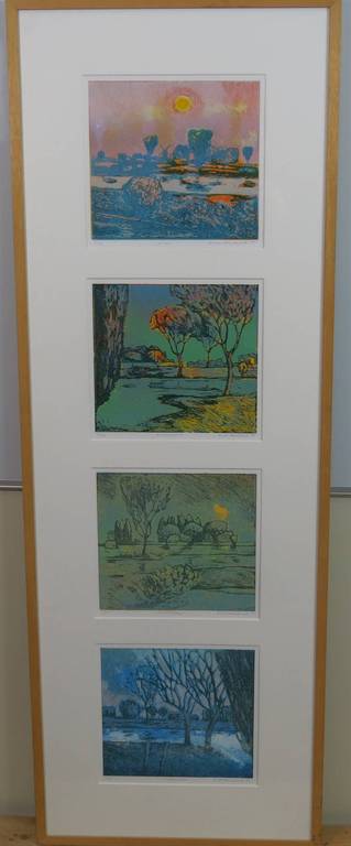 Elmar Gille: Zeefdruk, Jaargetijden mei, augustus, november, februari - Ingelijst (bijzonder formaat) kopen? Bied vanaf 80!