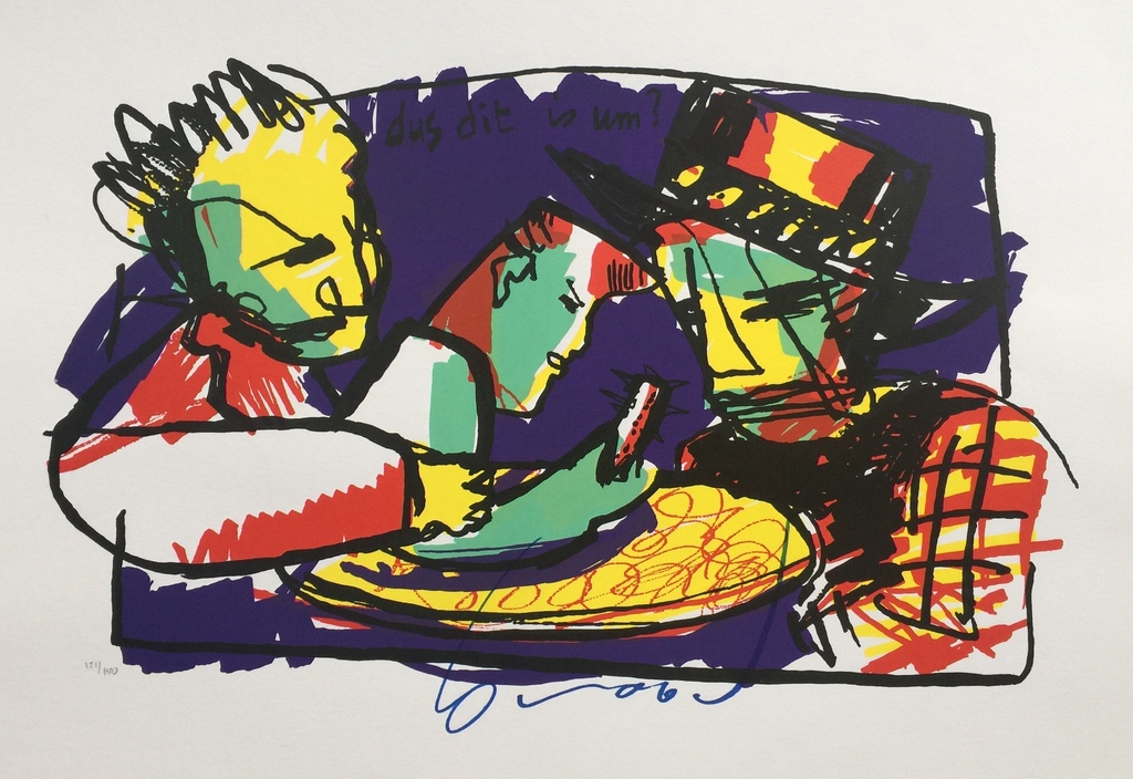 Herman Brood - Originele handgesigneerde zeefdruk - Dus dit is um kopen? Bied vanaf 1!