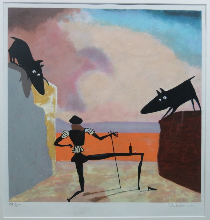 Peter Bastiaanssen: Zeefdruk, Yapping Dali - Ingelijst verkocht voor € 132!