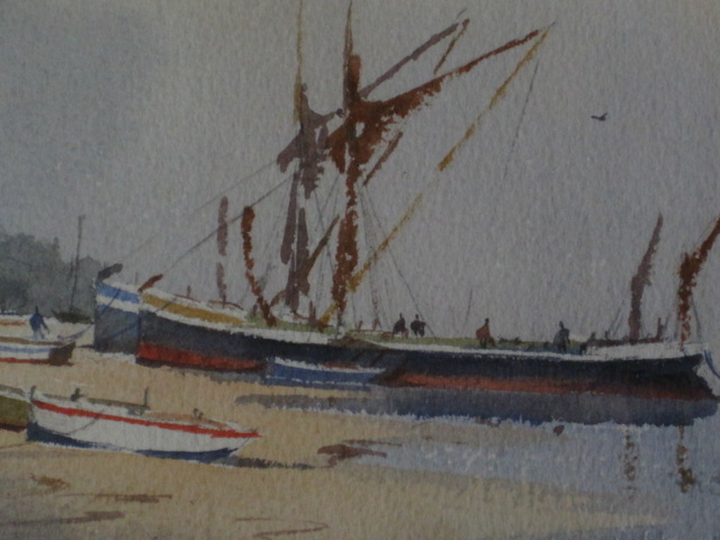 Sidney Cardew (1931-) sfeervolle aquar "boten aan het strand" gesigneerd  kopen? Bied vanaf 1!