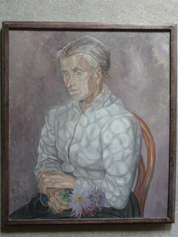 Jaap Nieweg - olieverf - Portret van een boerin verkocht voor € 395!