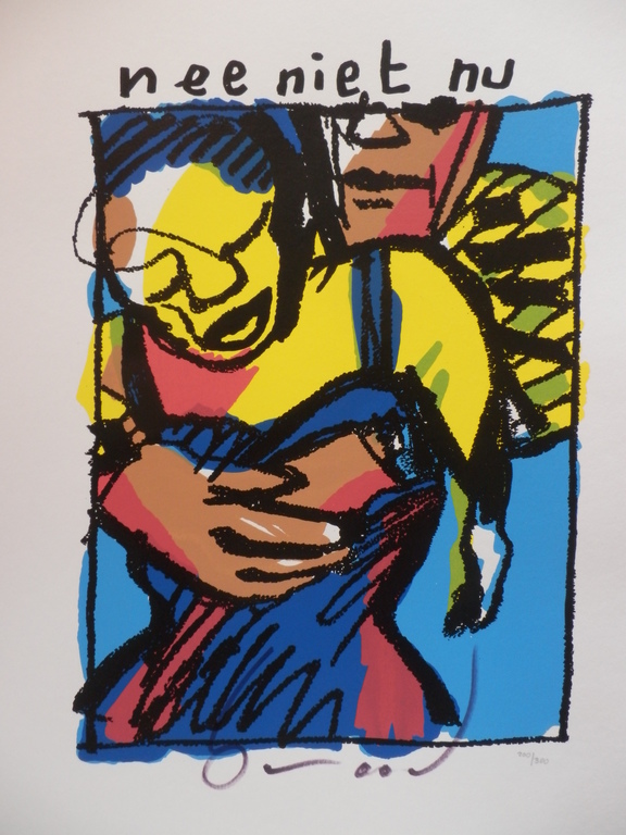 HERMAN BROOD, Gelimiteerde en HANDGESIGNEERDE Zeefdruk  NEE NIET NU kopen? Bied vanaf 1!