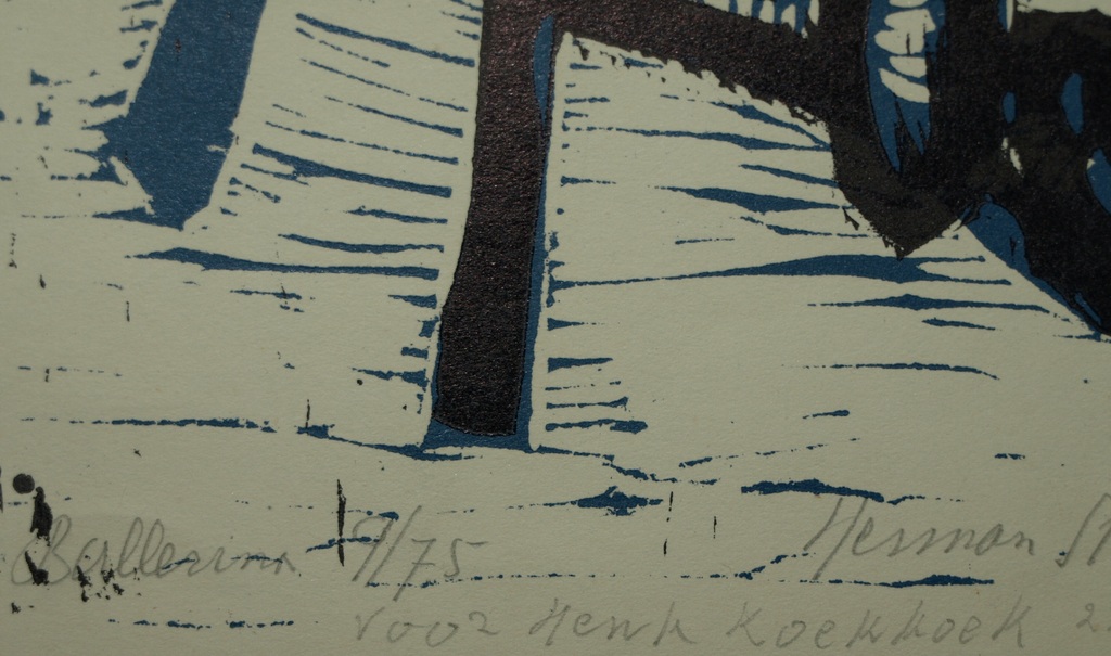 Herman Stammeshaus : houtsnede – Ballerina – Gesigneerd & ingelijst - 1958 kopen? Bied vanaf 25!