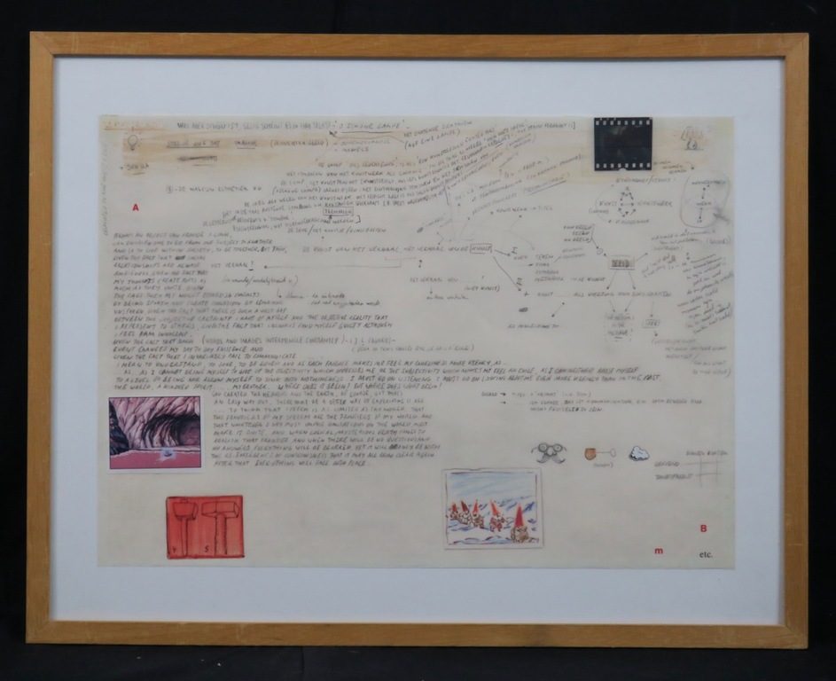 Theo Crijns: Gemengde techniek, Considering the indifference ... - Ingelijst verkocht voor € 60!