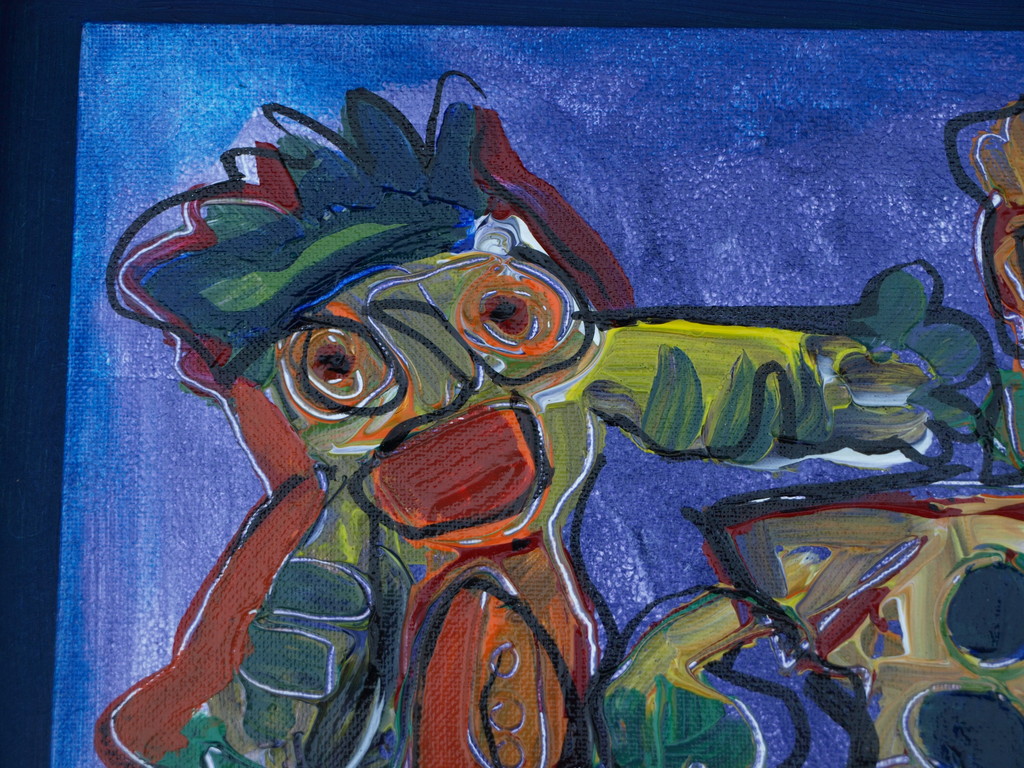 Jasper Banen : olieverf op board – Ontmoeting – gesigneerd & ingelijst – 2001 kopen? Bied vanaf 65!