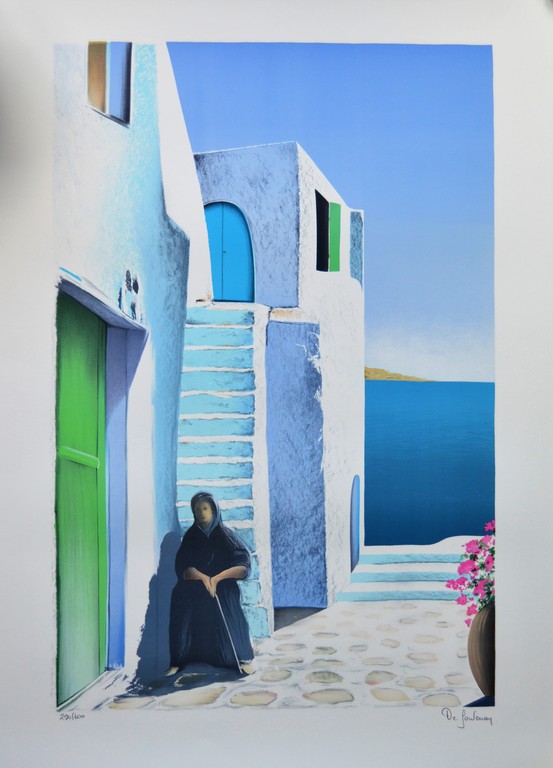Frédéric de Fontenay: Kleurenlitho, Paysage de Crete kopen? Bied vanaf 1!
