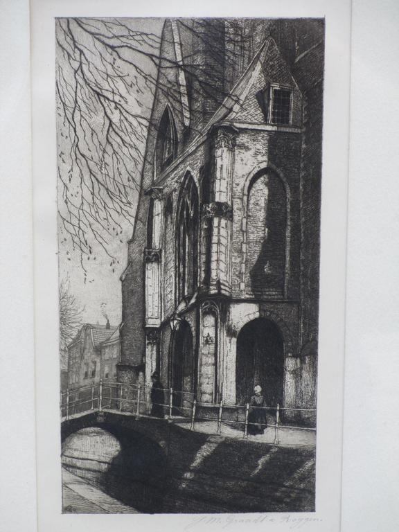 J.Graadt van Roggen, Portiek van de Oude Kerk Delft, Ets 1912 kopen? Bied vanaf 55!