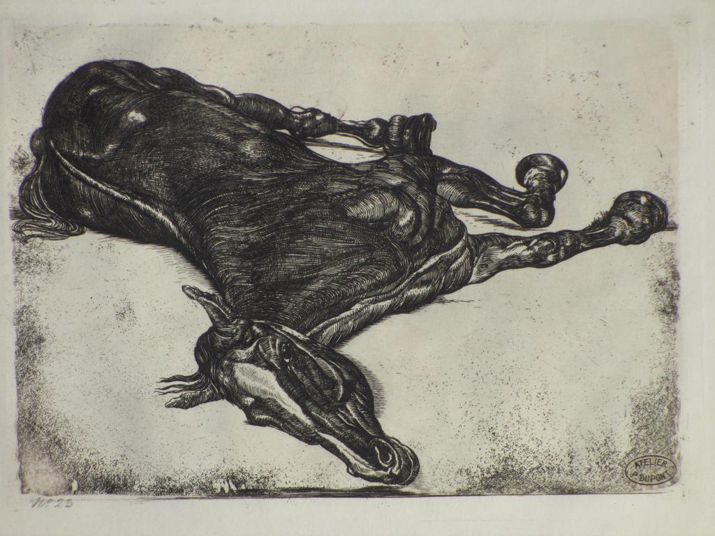 Pieter Dupont, Het Doode Paard, Ets op koper 1900 verkocht voor € 80!