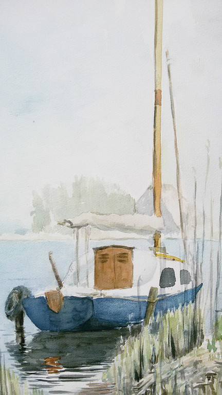Zeilboot, aquarel (ingelijst) kopen? Bied vanaf 1!
