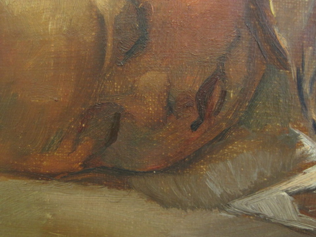 Toon Pluijmers 1910-1967 olieverf "slapend kindje" gesigneerd en gedat. 1946 kopen? Bied vanaf 1!