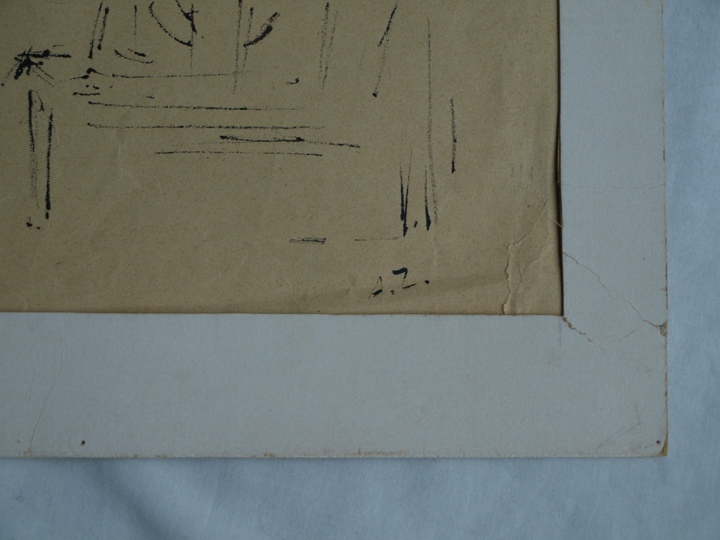 Arnold Zweerts : Tekening , Vrouw bij kachel - 1950  kopen? Bied vanaf 1!