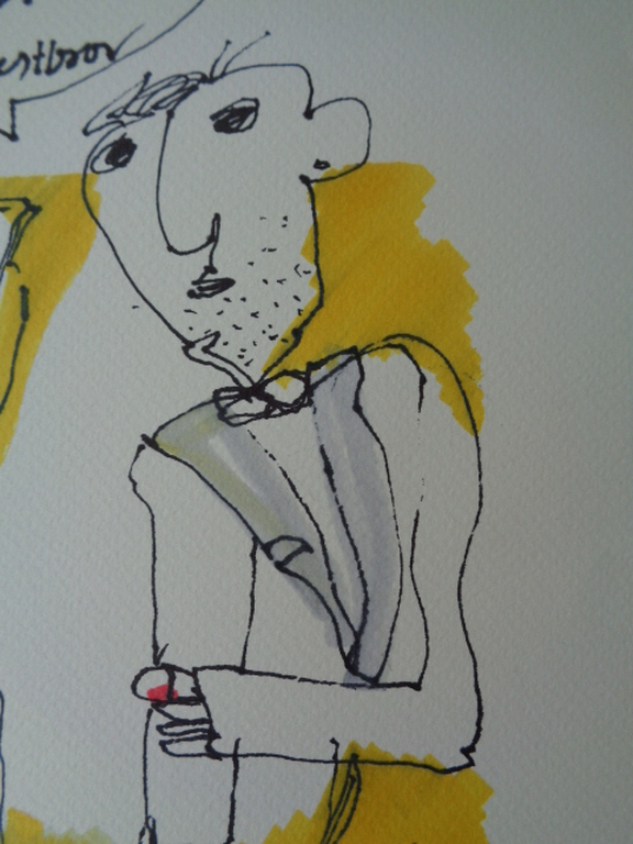 HERMAN BROOD, originele tekening op papier 'Ik ben alleen onverwoestbaar' kopen? Bied vanaf 1!