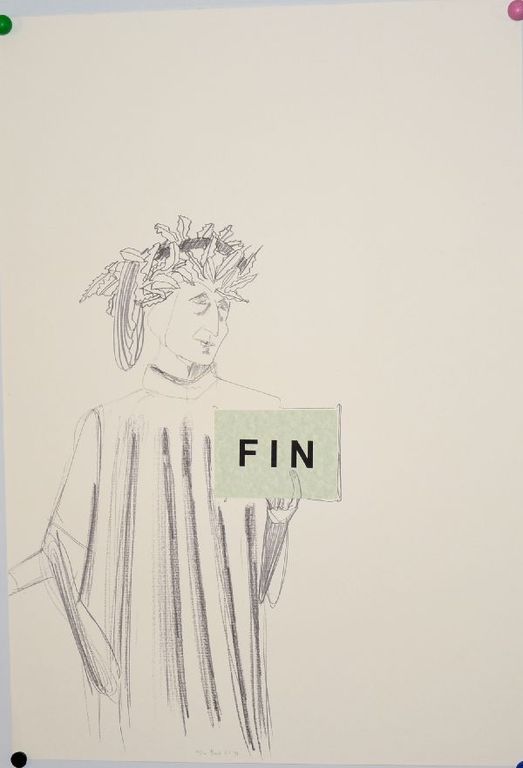 Emo Verkerk: Zeefdruk/Collage. Dante verkocht voor € 80!