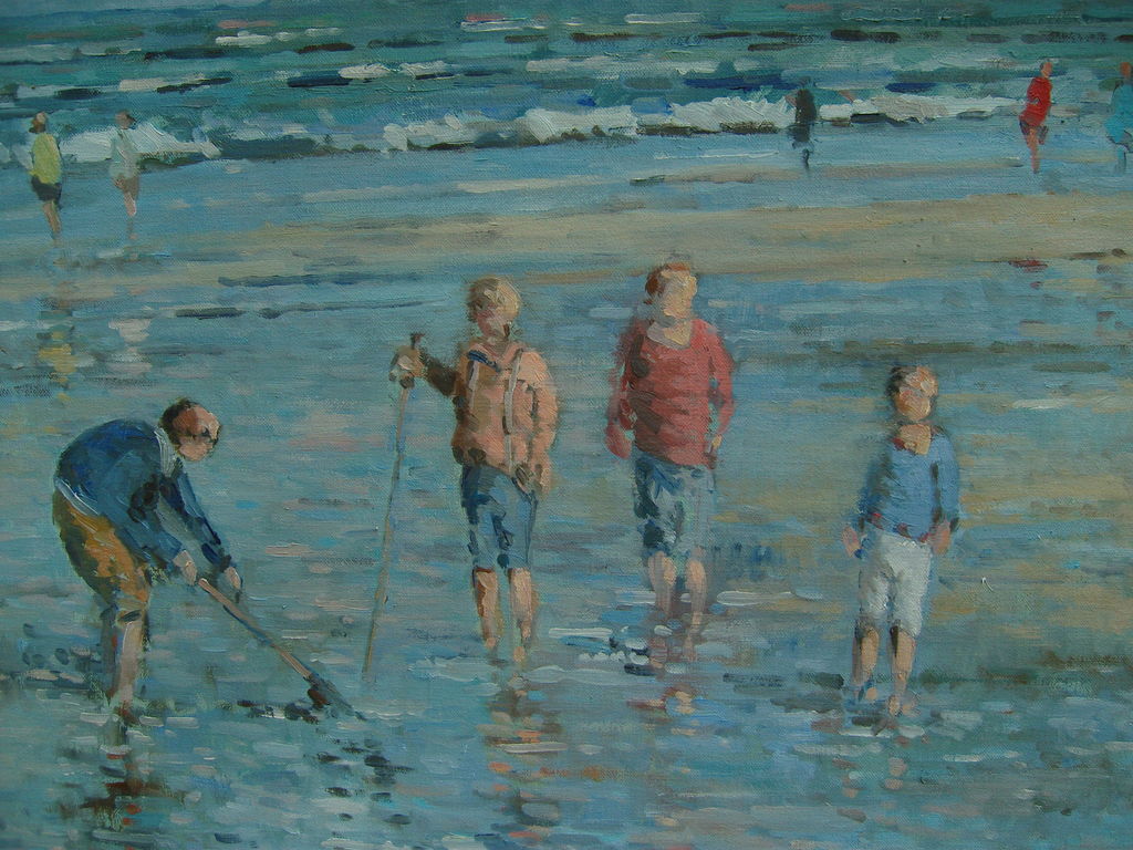 Arie-Cees van Noort: Strandgezicht. GROOT TOPWERK! kopen? Bied vanaf 1300!