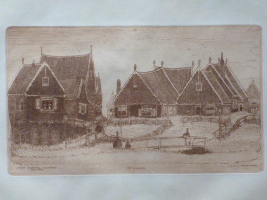 Wijnand Otto Jan Nieuwenkamp - ets - Op Marken verkocht voor € 75!