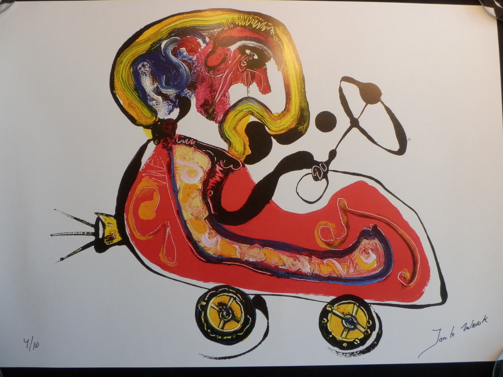 JAN TE WIERIK Kleurenzeefdruk FANTASTIEFIGUUR handgesigneerd 4/10 verkocht voor € 75!