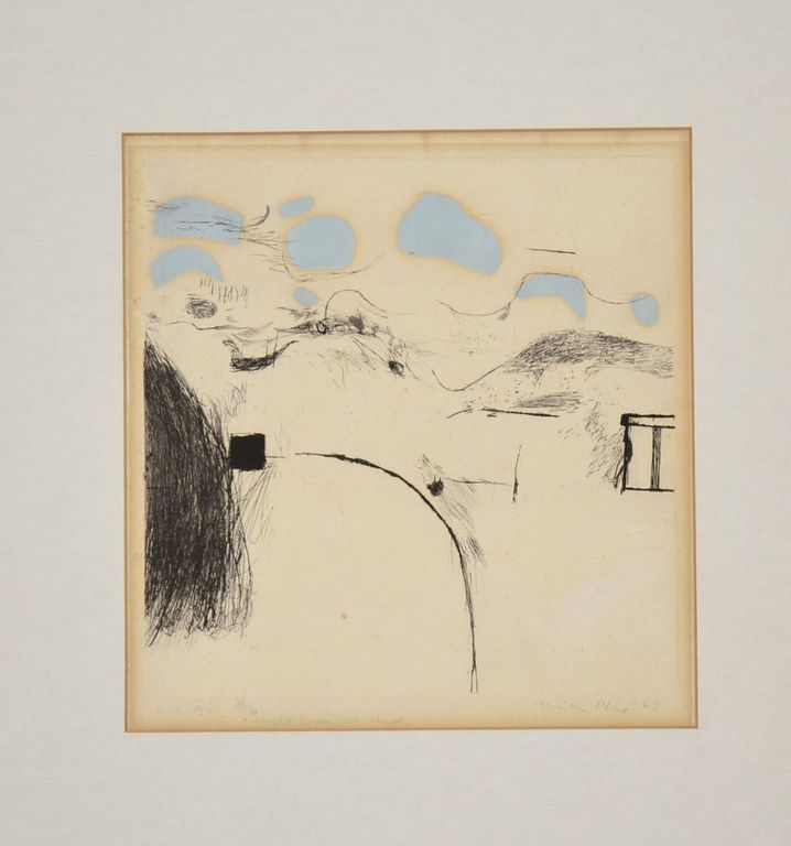 Marian Plug: Ets/aquatint reliefdruk. Lucht boven het land kopen? Bied vanaf 50!