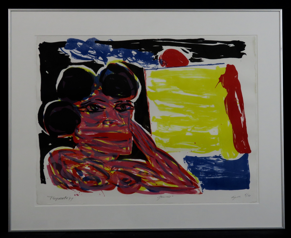 Alphons Freymuth: Zeefdruk, Janny - Ingelijst verkocht voor € 70!