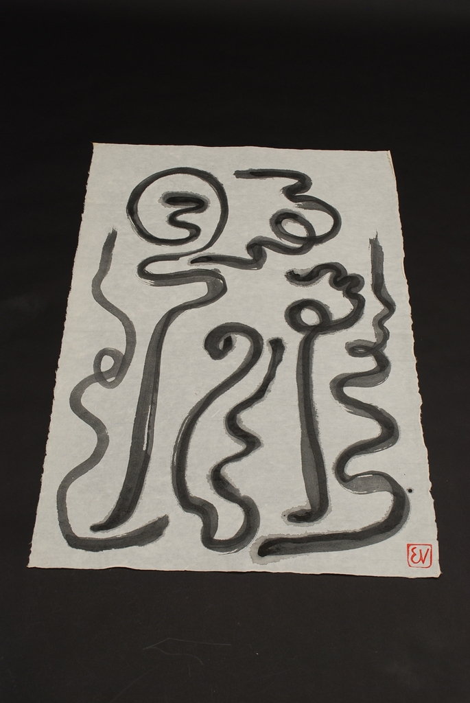 ERNST VIJLBRIEF (1934-2010) inkt op rijstpapier verkocht voor € 50!