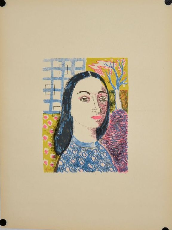 Charles Eyck: Kleurenlitho. Dame. kopen? Bied vanaf 1!